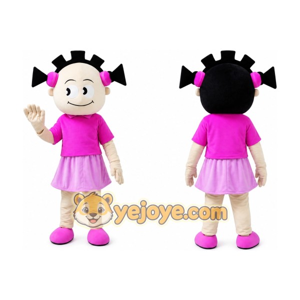 Pink Coat Girl Mascot Costume