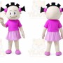 Pink Coat Girl Mascot Costume