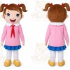 Pink Coat Girl Mascot Costumes