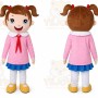 Pink Coat Girl Mascot Costumes