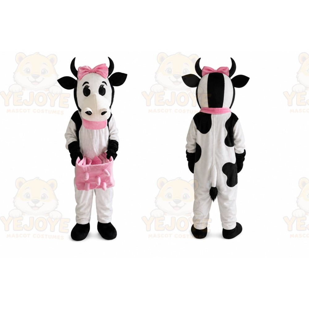 Pink Cow Mascot Costume
