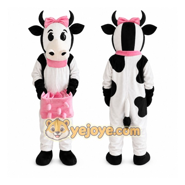 Pink Cow Mascot Costume