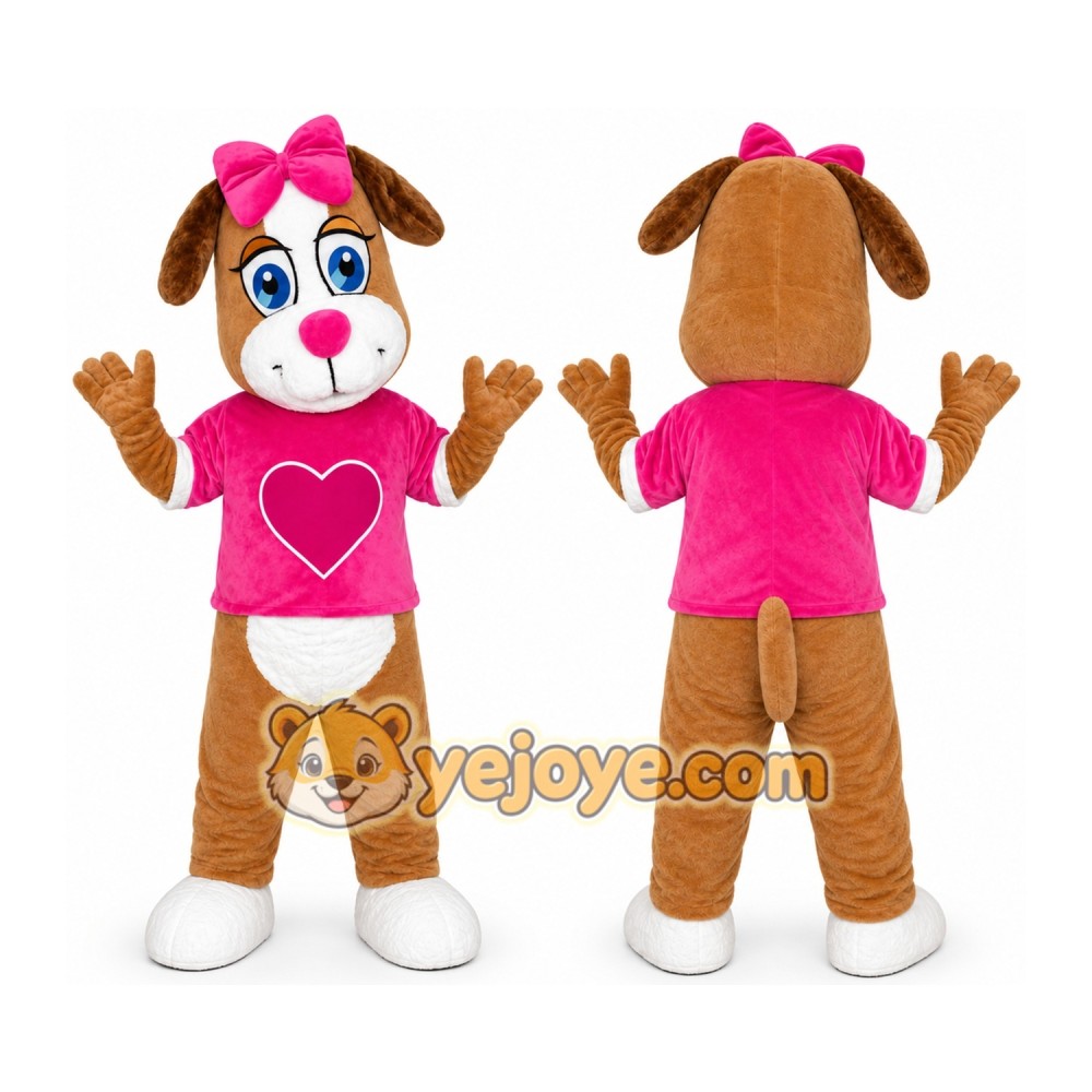 Pink Female Dog Mascot Costume Pink Female Dog Mascot Costume