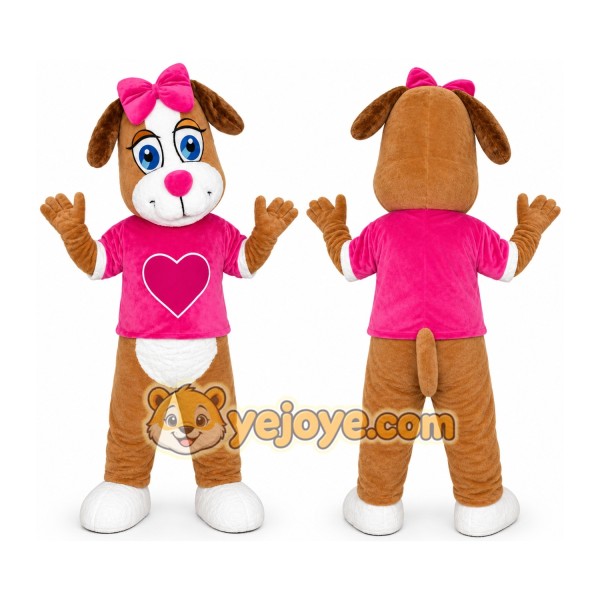 Pink Female Dog Mascot Costume