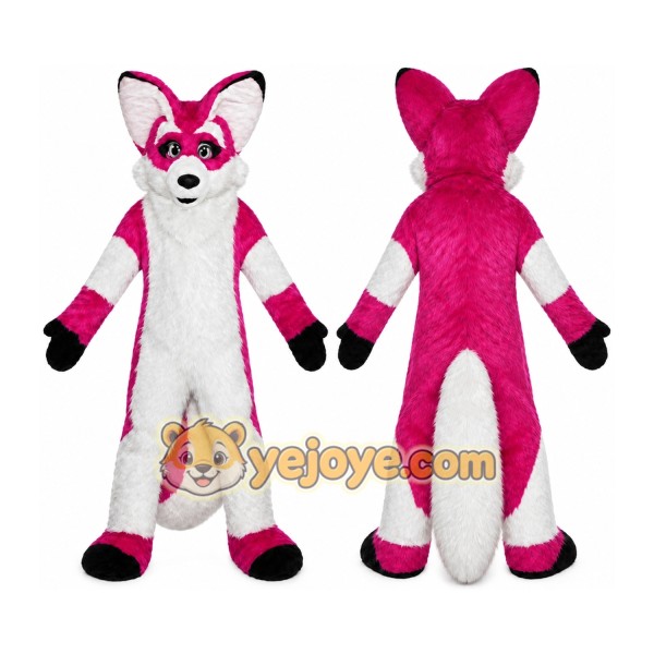 Pink Fox Mascot Costume