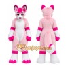 Pink Fursuit Husky Wolf Halloween Mascot Costumes Pink Fursuit Husky Wolf Halloween Mascot Costumes