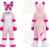 Pink Fursuit Husky Wolf Halloween Mascot Costumes