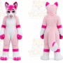 Pink Fursuit Husky Wolf Halloween Mascot Costumes