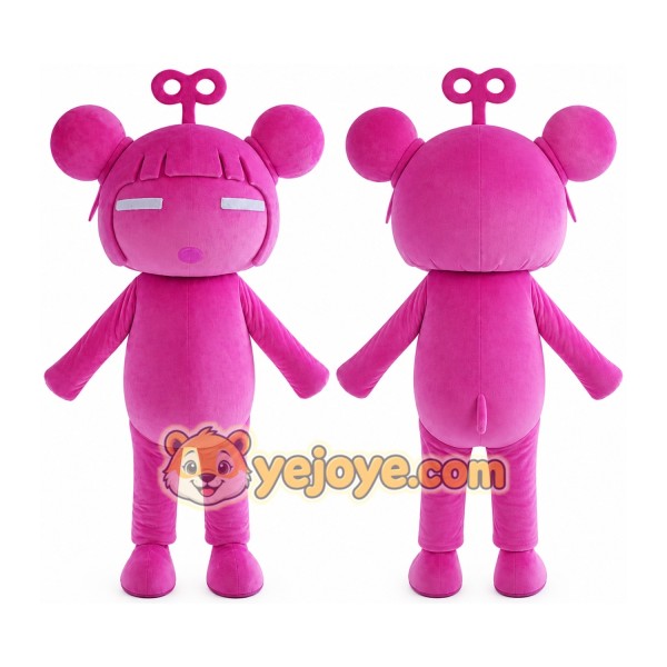 Pink Girl Doll Mascot Costume