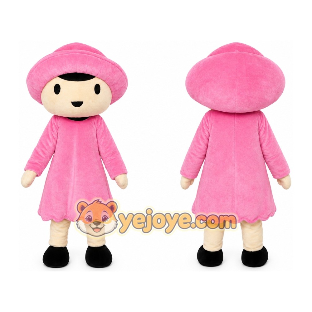 Pink Girl Mascot Costume