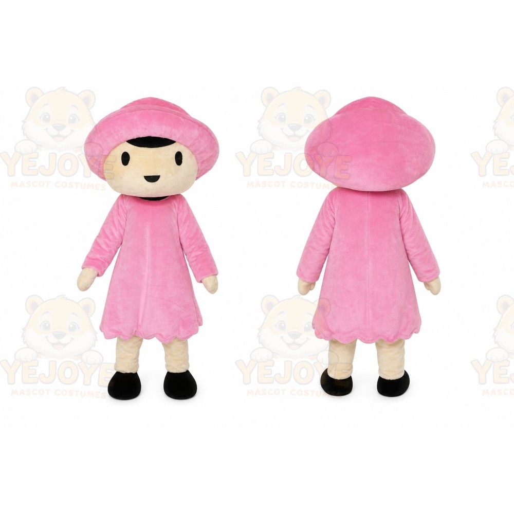 Pink Girl Mascot Costume