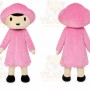Pink Girl Mascot Costume