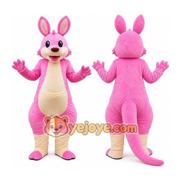 Pink Kangaroo Suit Party Cartoon Mascot Costume