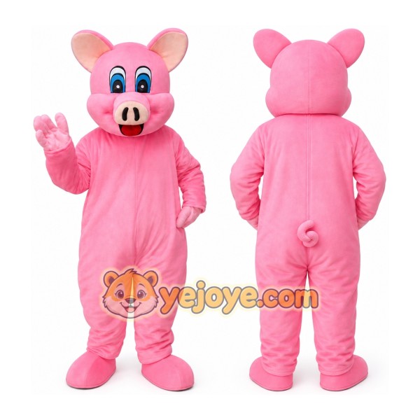 Pink Pig Cartoon Mascot Costume