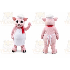 Pink Pig Chef Mascot Costume
