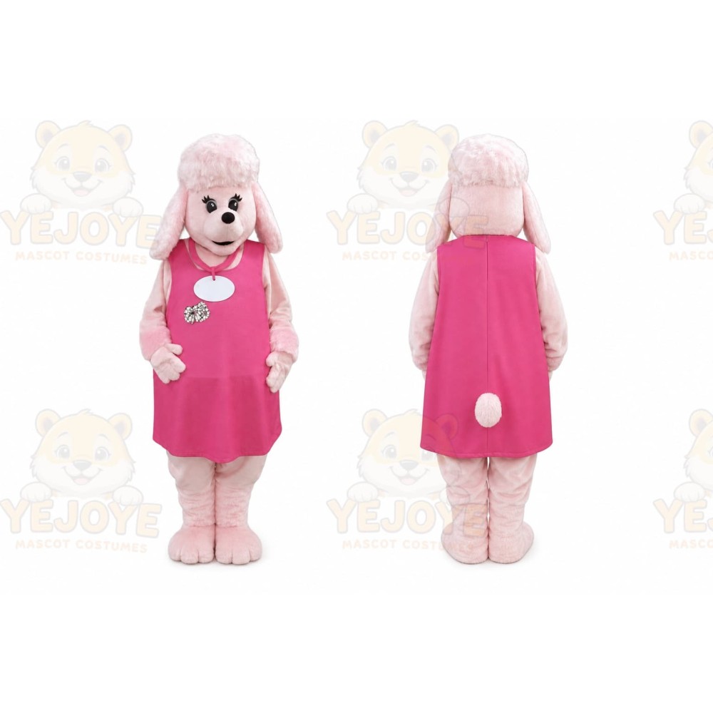Pink Pregnant Poodle Dog Mascot Costume