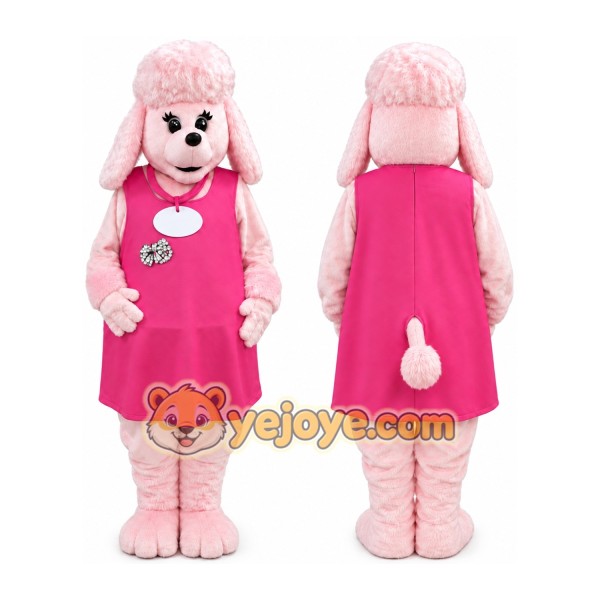 Pink Pregnant Poodle Dog Mascot Costume