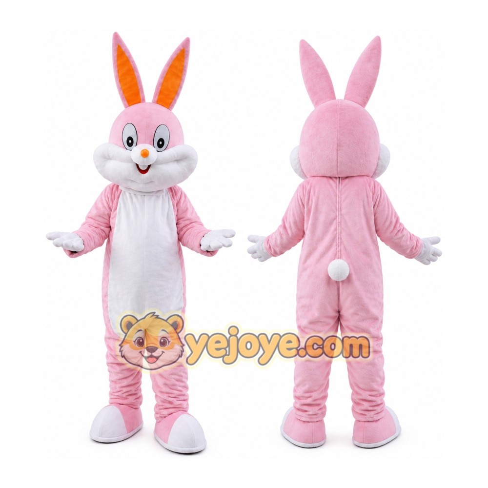 Pink Rabbit Bunny Mascot Costume Pink Rabbit Bunny Mascot Costume