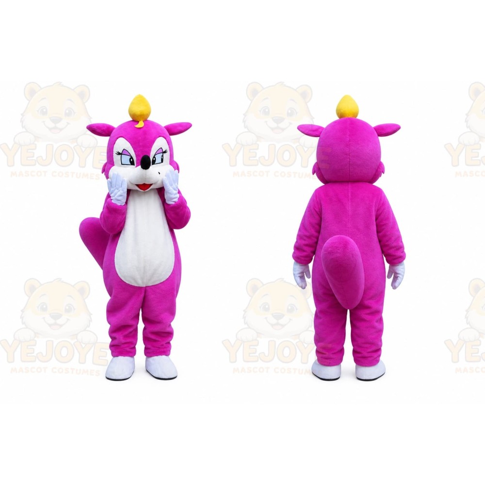 Pink Rose Squirrel Mascot Costume