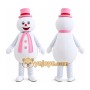 Pink Scarf Snowman Mascot Costume