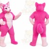 Pink Wolf Fursuit Costumes Animal Mascot for Adults