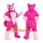 Pink Wolf Fursuit Costumes Animal Mascot for Adults