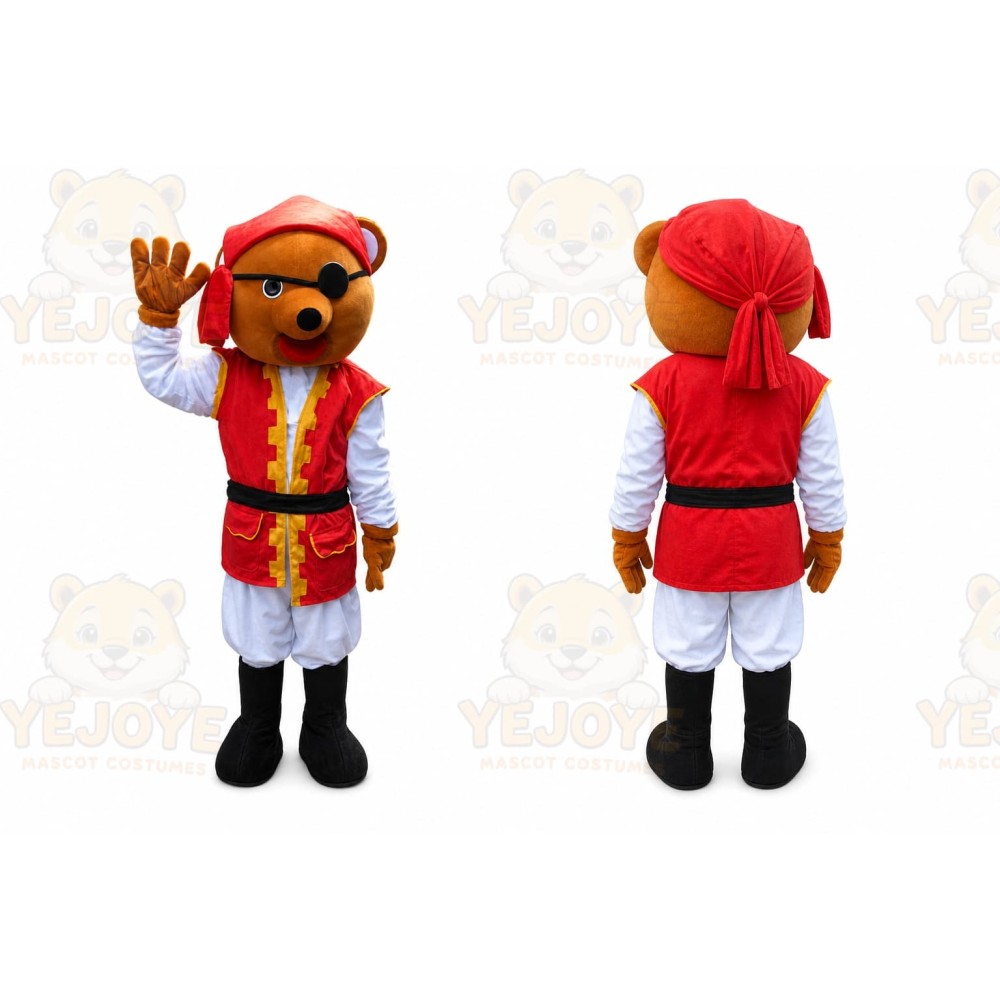 Pirate Bear Mascot Costume Carnival Costume Outfit Suit