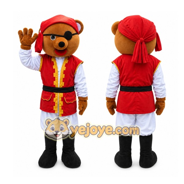 Pirate Bear Mascot Costume Carnival Costume Outfit Suit