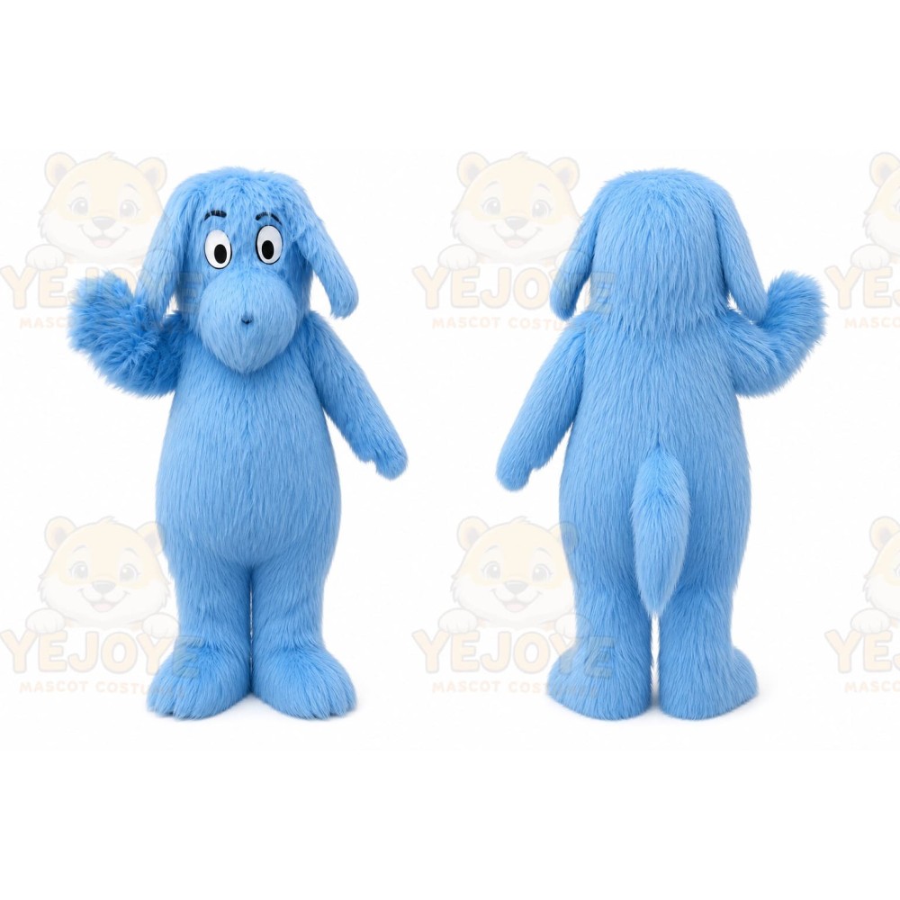 Plush Blue Dog Mascot Costume