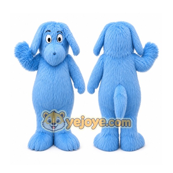 Plush Blue Dog Mascot Costume