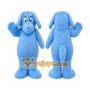 Plush Blue Dog Mascot Costume