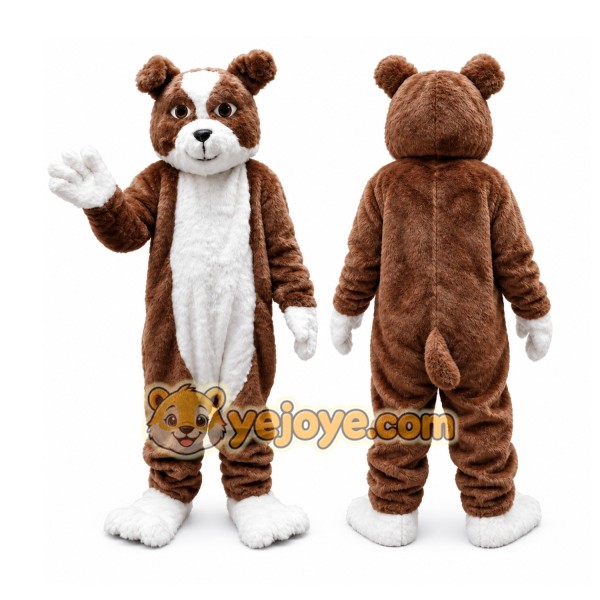 Plush Bulldog Mascot Costume
