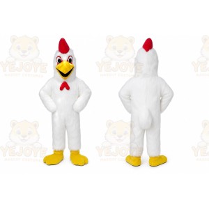 Plush Chicken Mascot Costume White Cook Rooster