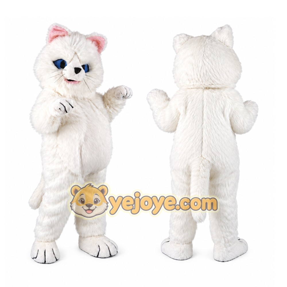 Plush Fat White Persian Cat Mascot Costume Plush Fat White Persian Cat Mascot Costume