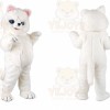 Plush Fat White Persian Cat Mascot Costume
