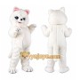 Plush Fat White Persian Cat Mascot Costume