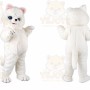 Plush Fat White Persian Cat Mascot Costume