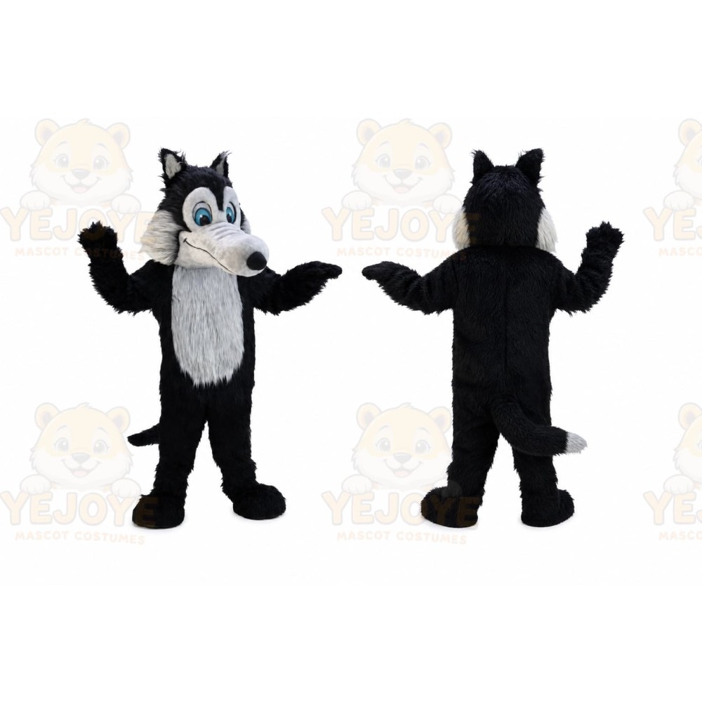 Plush Forest Animal Black Wolf Mascot Costume