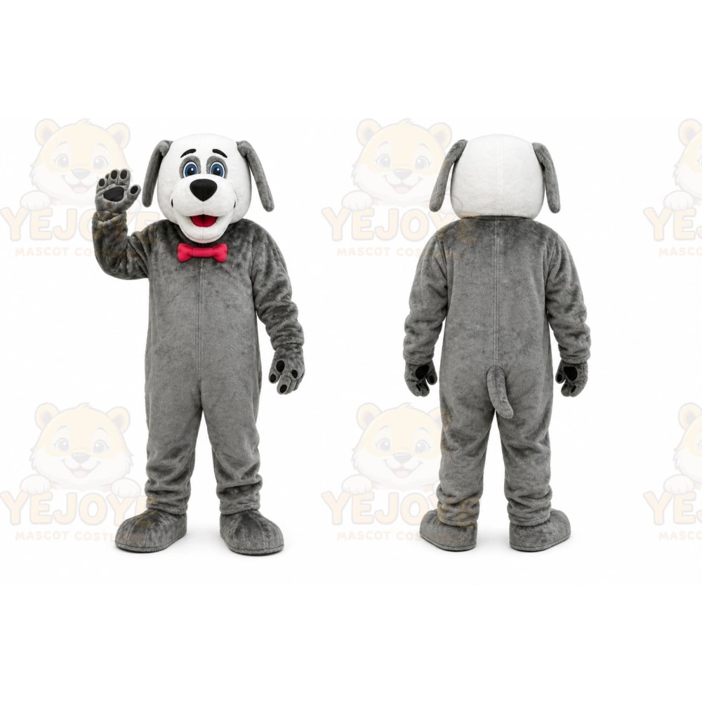 Plush Grey Dog Mascot Costume