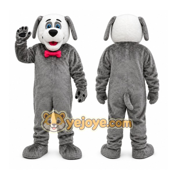 Plush Grey Dog Mascot Costume