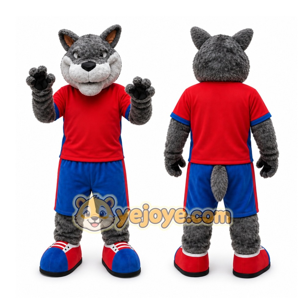 Plush Grey Wolf Mascot Costume Plush Grey Wolf Mascot Costume