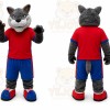 Plush Grey Wolf Mascot Costume