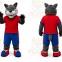 Plush Grey Wolf Mascot Costume