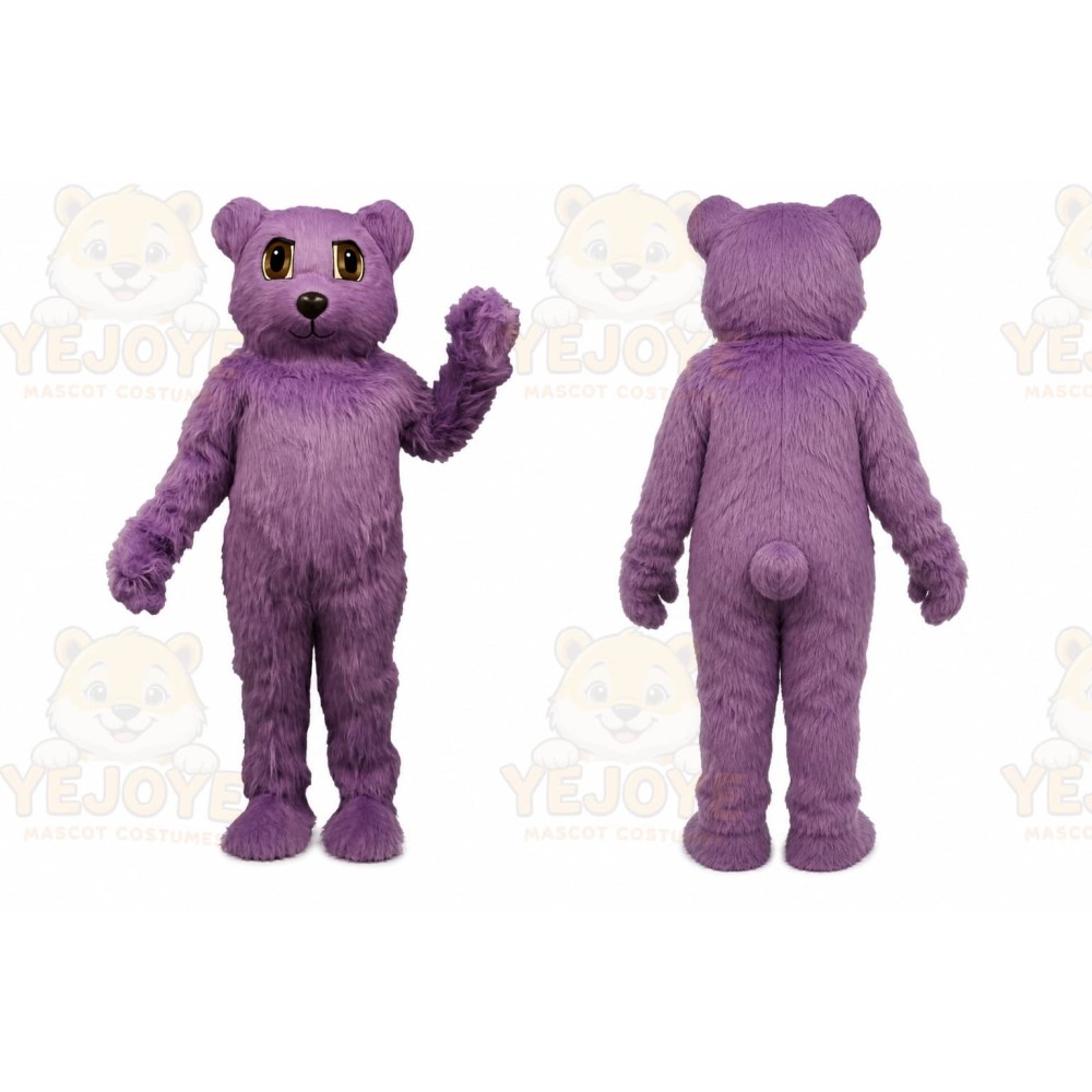 Plush Purple Bear Mascot Costume