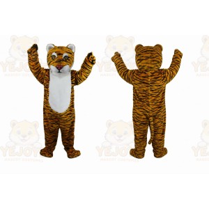 Plush Striped Tiger Mascot Costume Adult