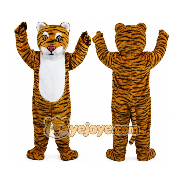 Plush Striped Tiger Mascot Costume Adult
