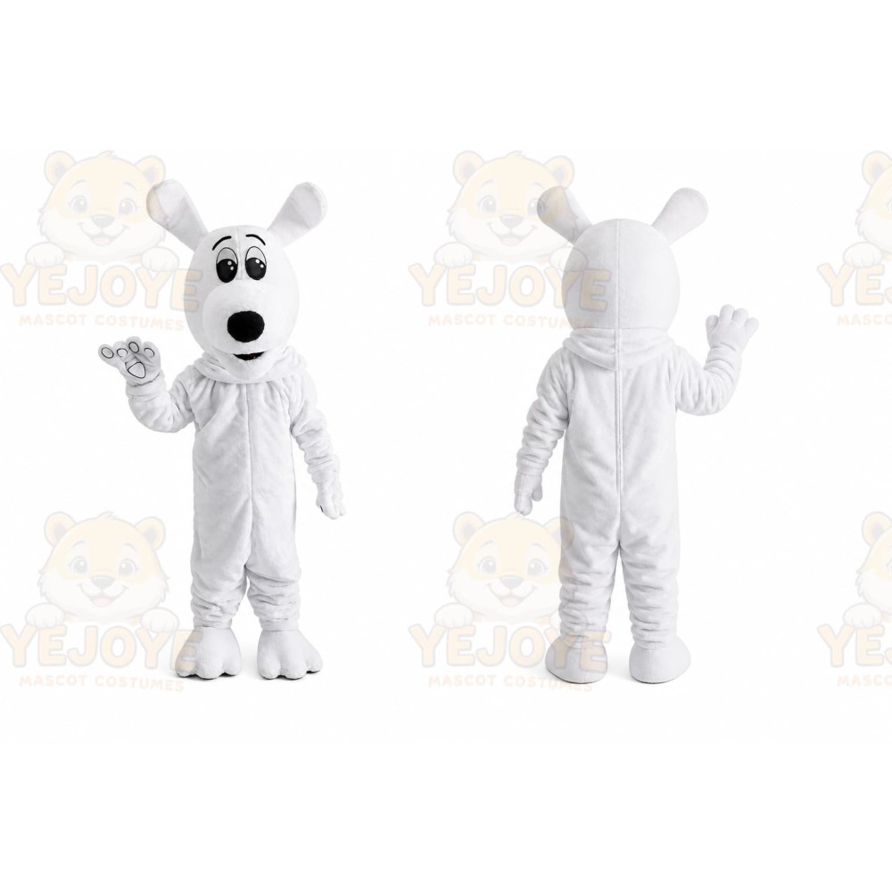 Plush White Dog Mascot Costume