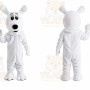 Plush White Dog Mascot Costume