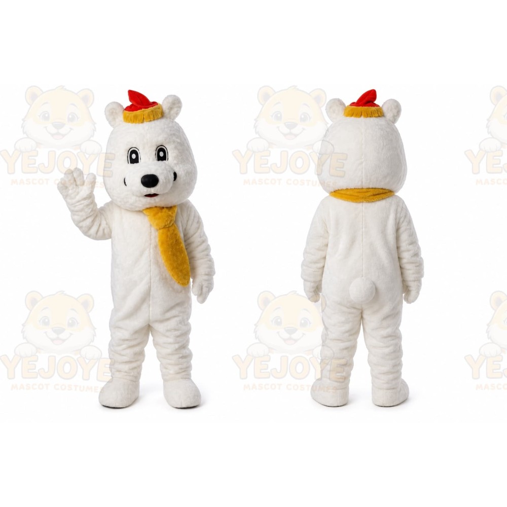 Plush White Polar Bear Mascot Costume
