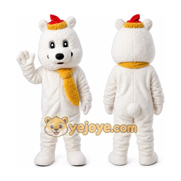 Plush White Polar Bear Mascot Costume